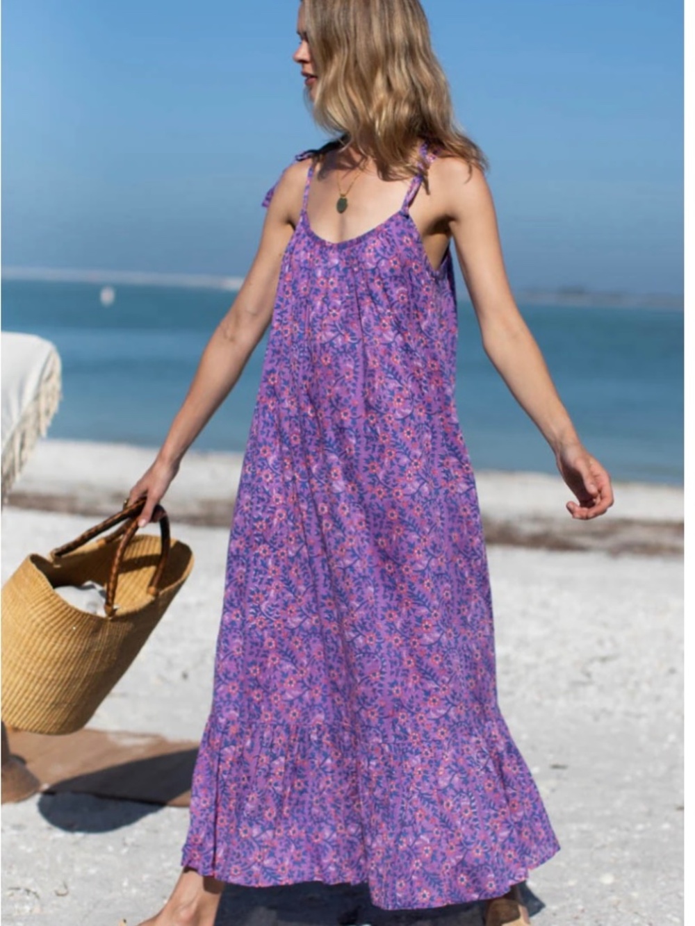 Emerson Fry INDIA SUNDRESS - VIOLET WILDFLOWER ORGANIC XS/S